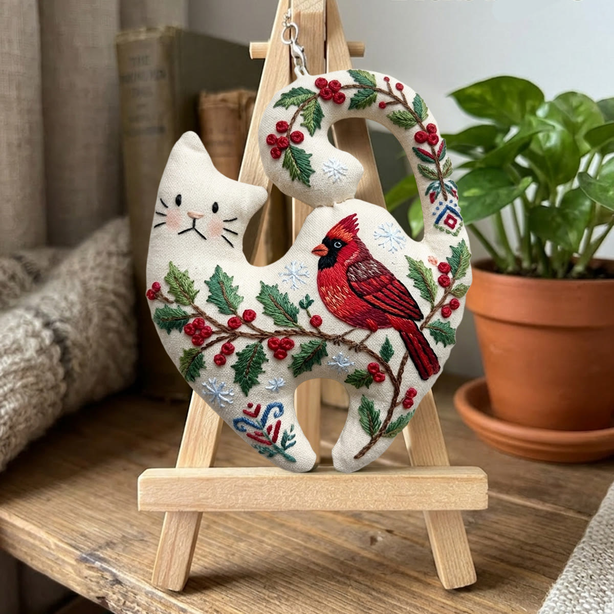 Rubbyoo Kitty Embroidery Kit - Red Bird | Cozy Handmade Home Art | Beginner Friendly Needlework - image 5