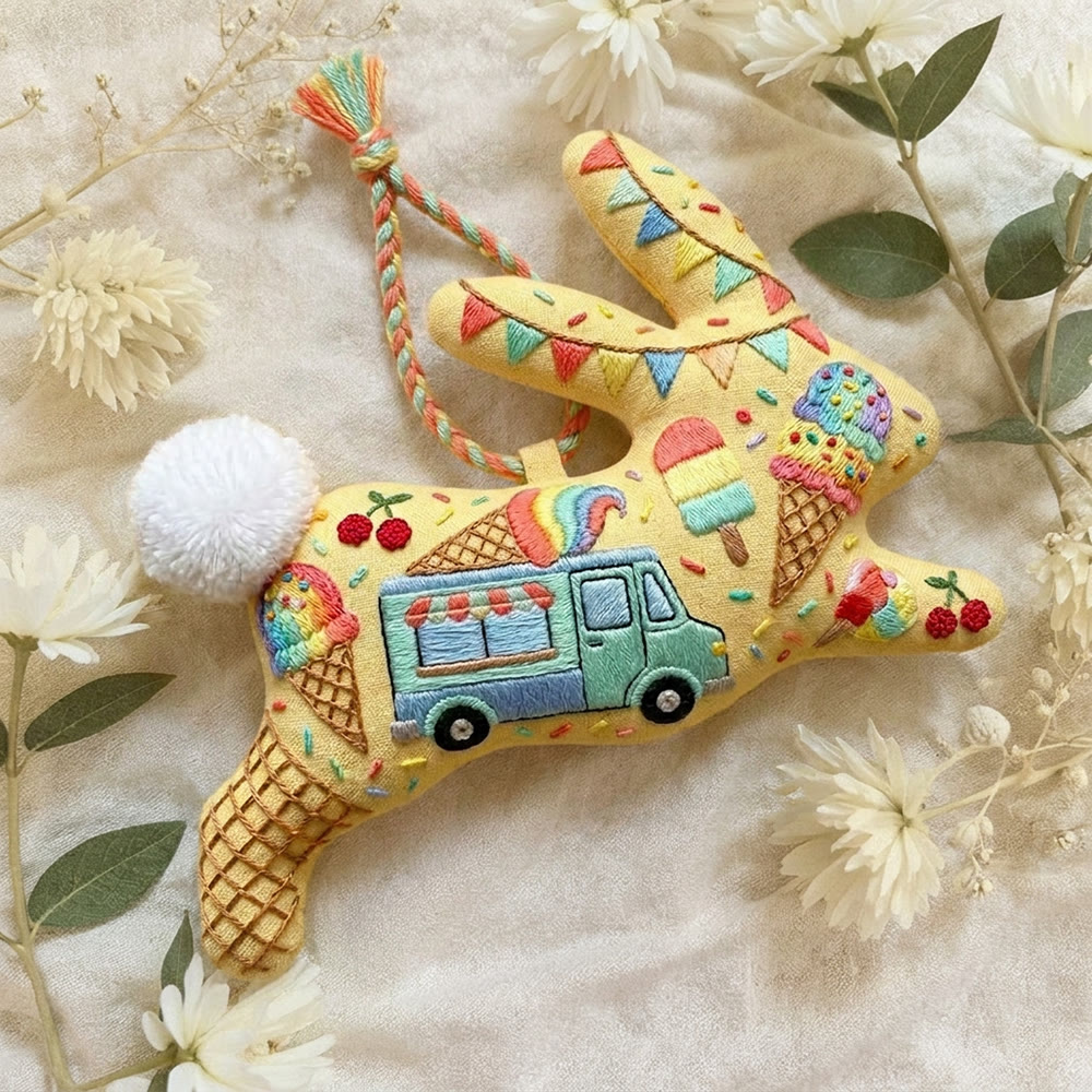 Rubbyoo Rabbit Embroidery Kit - Sugar Rush | Pastel Colors Needlework Kit | Cute Summer Party Gift For Kids - image 3