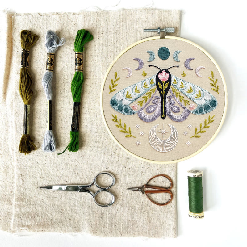 Rubbyoo Embroidery Kit - Celestial Lunar Moth | Creative Handmade Craft | Unique Hanging Ornament - image 12