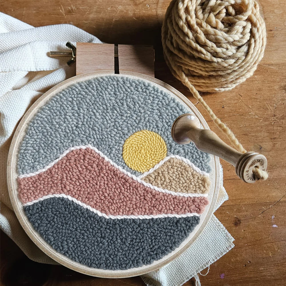 Sunset Punch Needle Kit - Landscape Diy Craft | Creative Home Decor - image 7