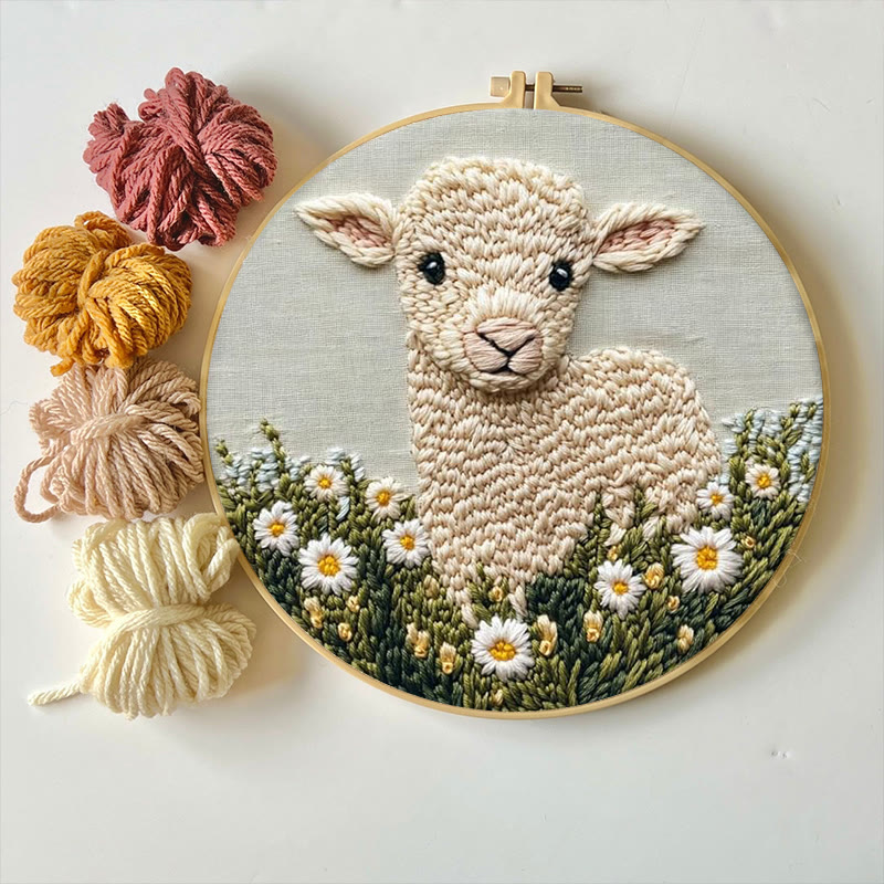 Little Lamb Punch Needle Kit - Daisies Pattern Craft | Perfect For Beginners - image 7