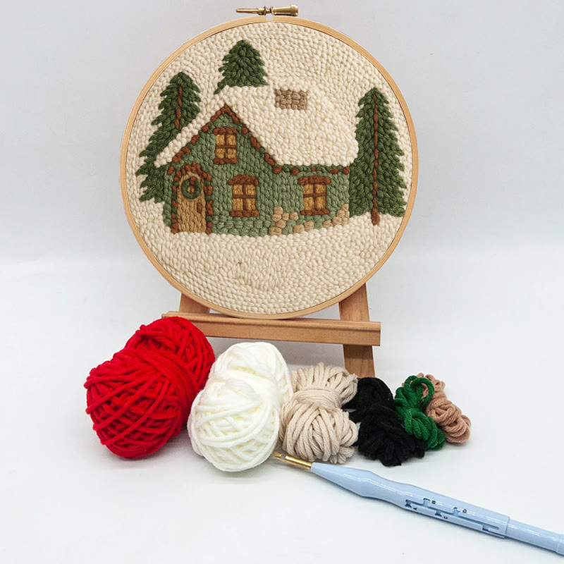  Snowy Forest Punch Needle Kit - Christmas Winter Handicraft | House Scenery For Room Decor - image 10