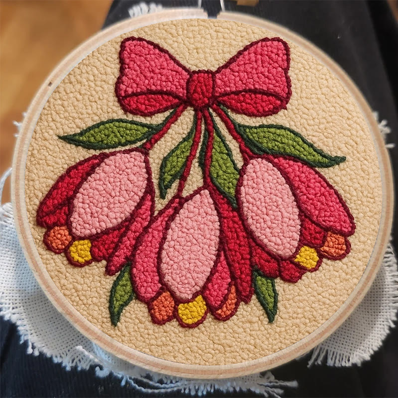 Floral Bow Punch Needle Kit - Personalized Needle Art | Nice Gift For Her  - image 3