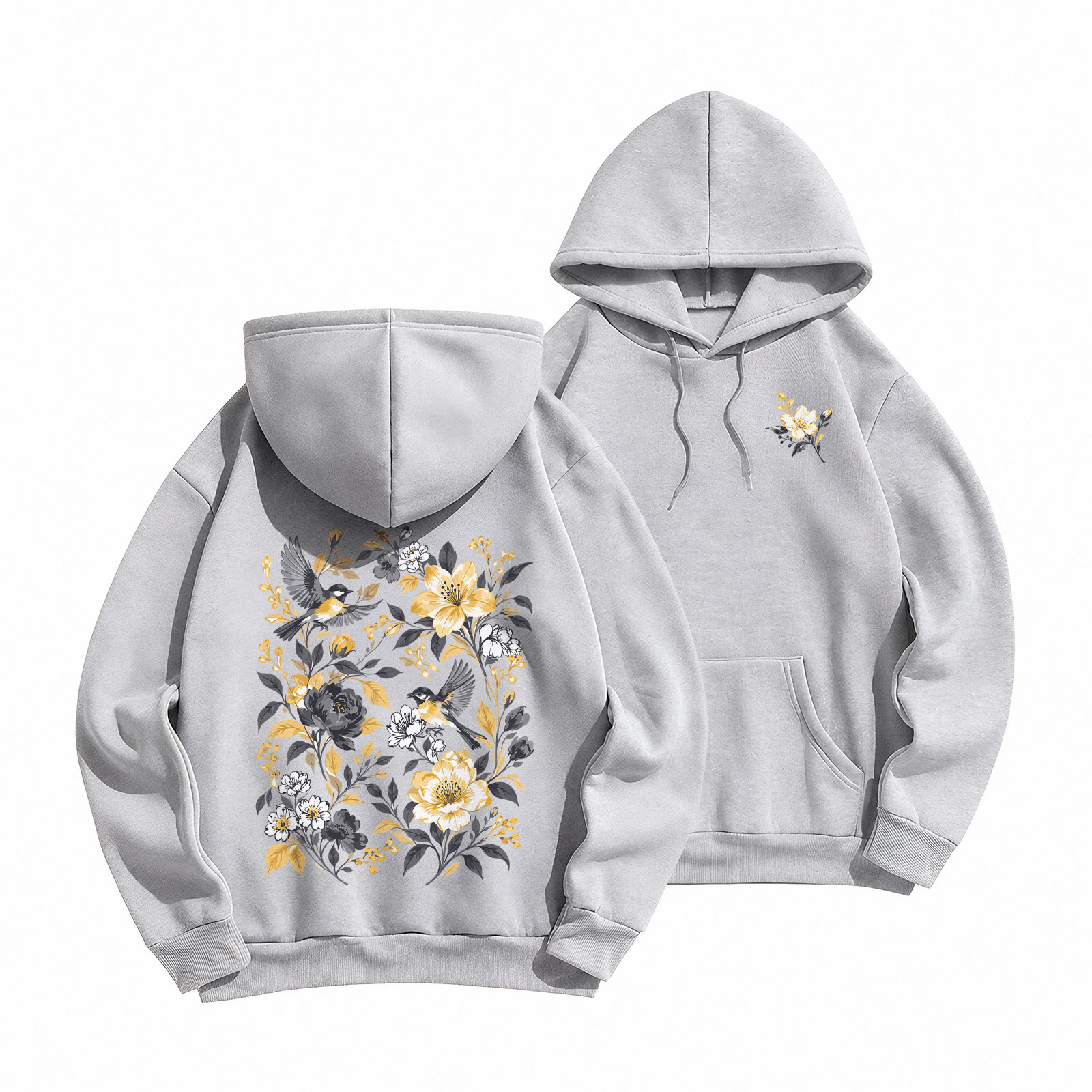 Rubbyoo Beautiful Golden Bloom Unisex Hoodie - Grey - 2XL - image 22