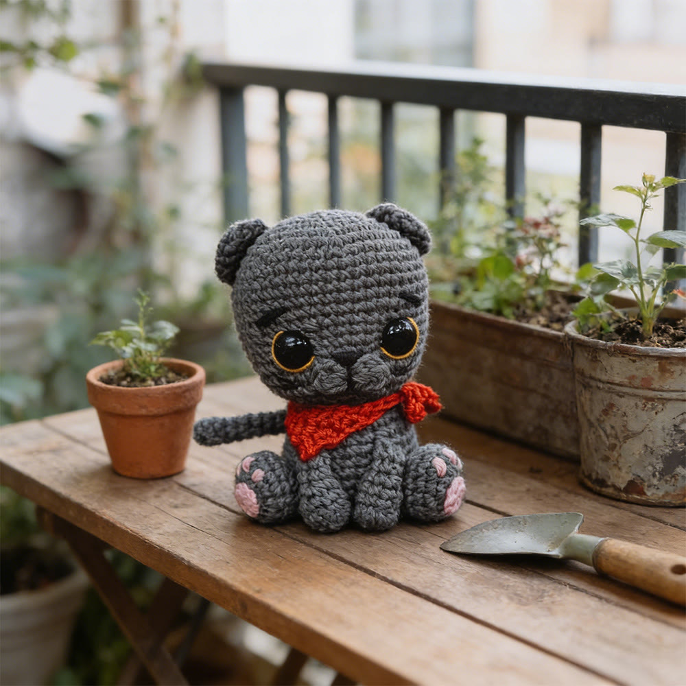 Diy Handmade Scottish Fold Kitten Crochet Kit - Unique Soft Toy | Yarn Carft For Beginner  - image 2