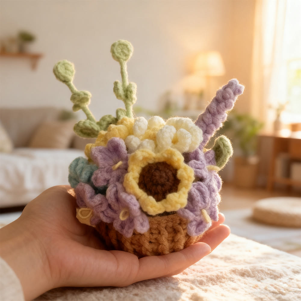 Diy Handmade Flower Pot Crochet Kit -  Flower Basket Hanging Craft | Nice For Garden Ornament  - image 6