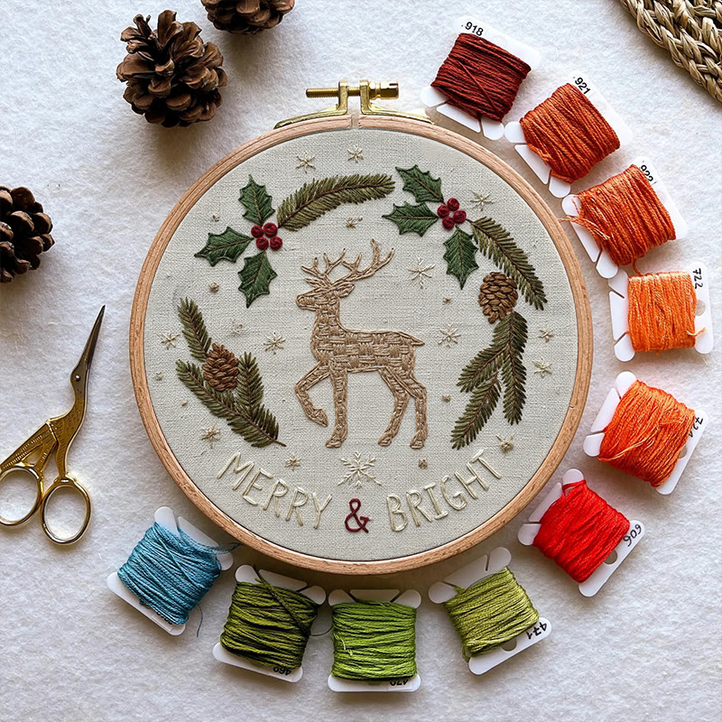 Rubbyoo Embroidery Kit - Holly Reindeer | Home Hanging Ornament | Needle Holiday Gift  - image 8
