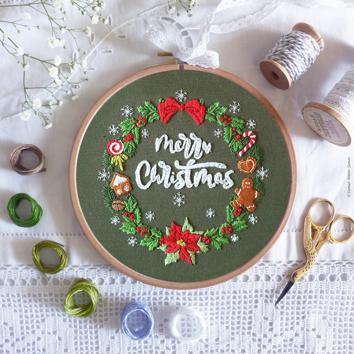 Rubbyoo Embroidery Kit- Xmas Wreath - image 8