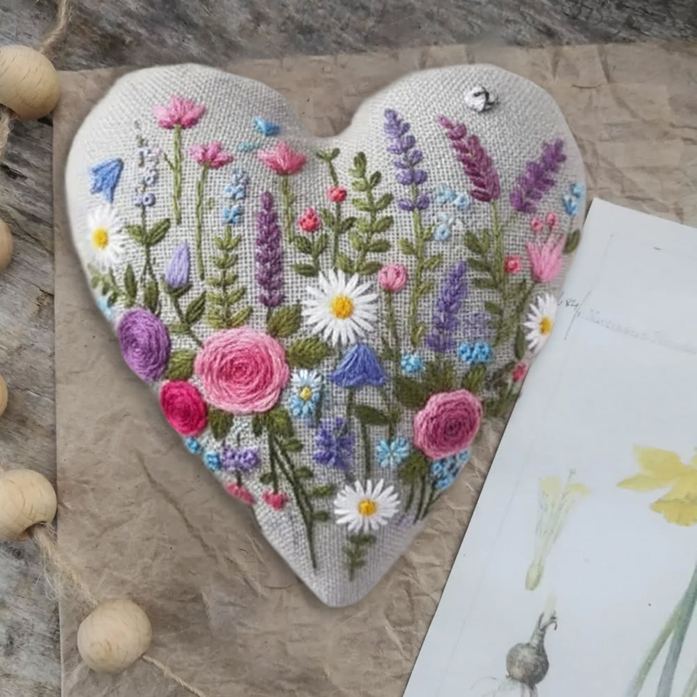 Rubbyoo Heart Embroidery Kit - Charming Flower | Unique Hanging Art | Perfect Handmade Craft For Her  - image 7