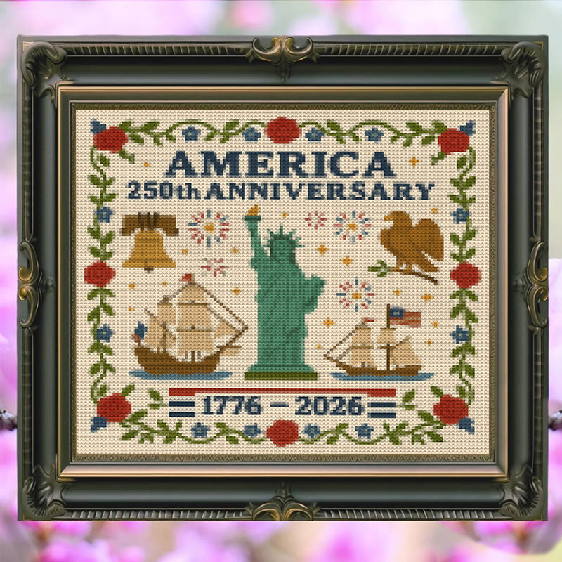 Cross Stitch Kit - Us 250th Anniversary | Diy Handmade Craft | Unique Needlework Collection - image 5