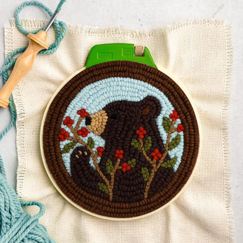 Brown Bear Punch Needle Kit - Adorable Animal Art | Handmade Gift For Decoration - image 5