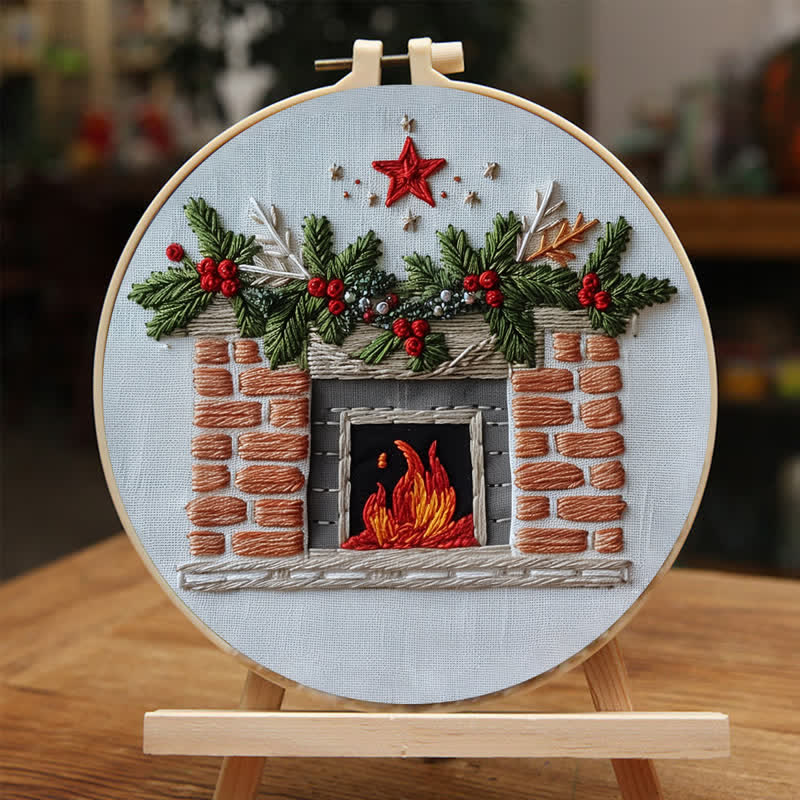 Rubbyoo Embroidery Kit - Christmas Fireplace - image 4