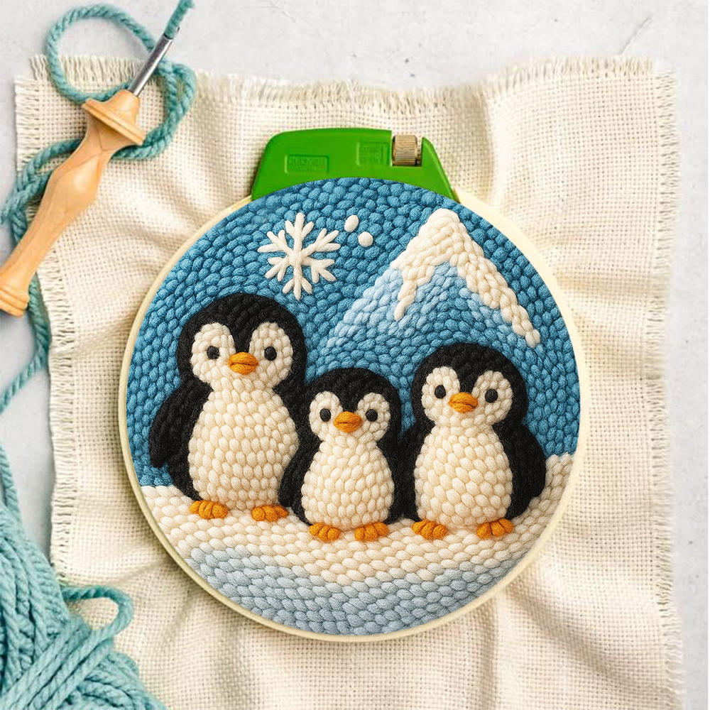 Snowy Penguin Trio Punch Needle Kit – Fun-spirit Diy Craft | Charming Winter Nook Ornament - image 6