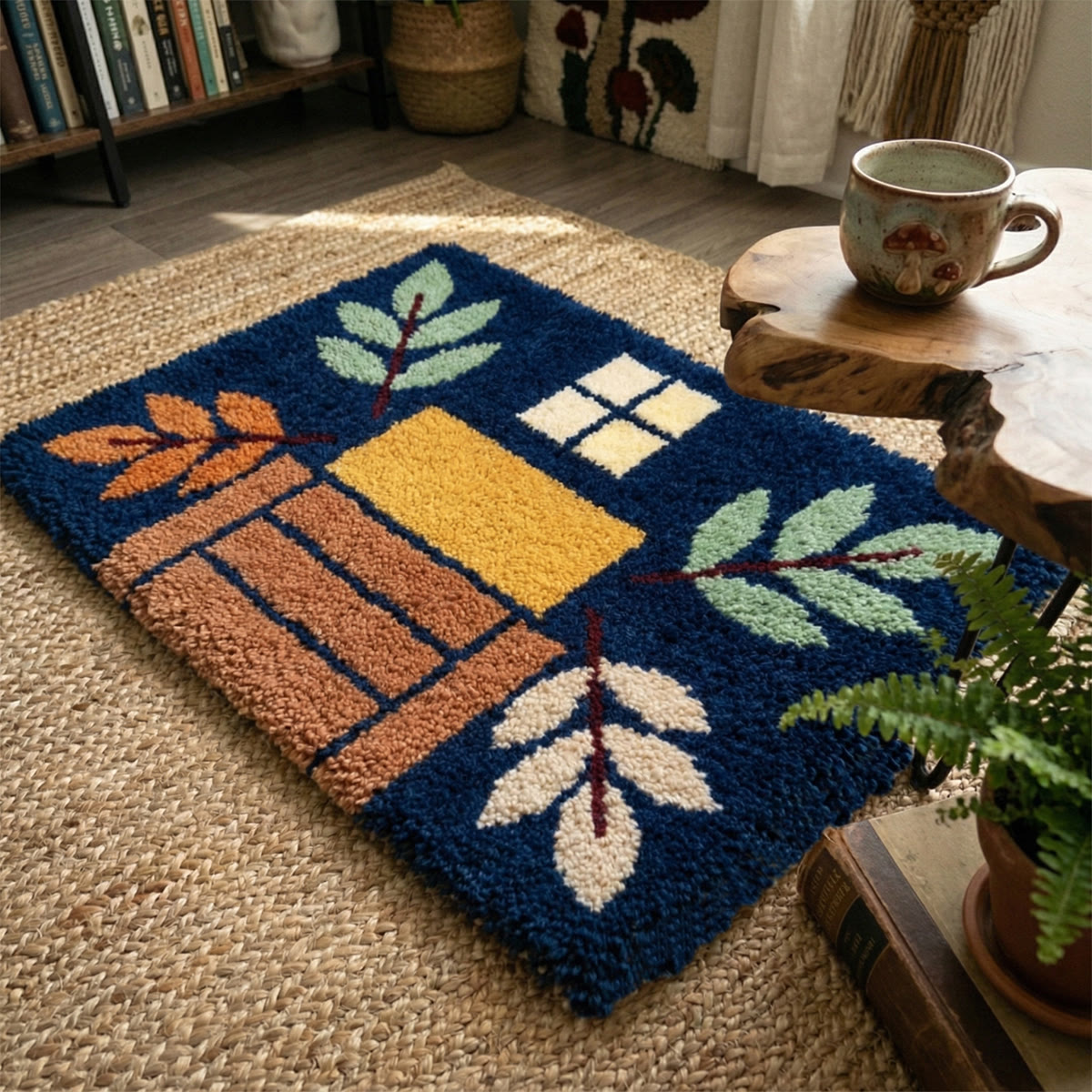 Rubbyoo Latch Hook Rug Kit - Abstract Art | Diy Bedroom Carpet | Handmade Craft For Beginner - image 6