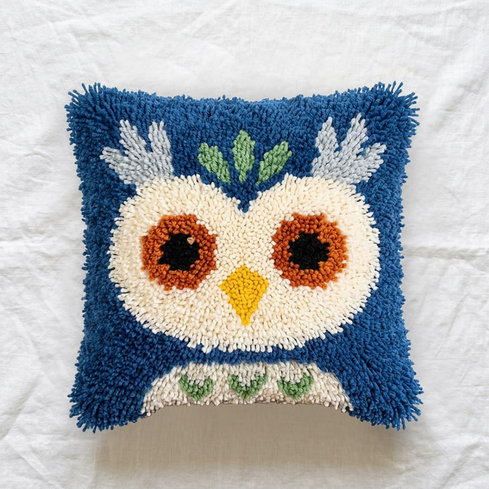 Rubbyoo Latch Hook Pillow Kit - Owl In Forest | Creative Yarn Craft | Handmade Art For Beginer - image 5