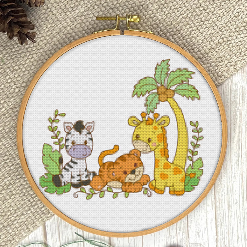  Cross Stitch Kit - Adorable Animal Party | Handicraft For Animal Lovers | Wall Hanging Needlework  - image 7