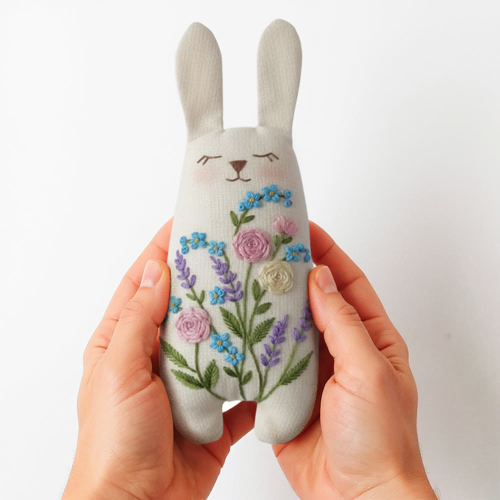 Rubbyoo Bunny Toy Embroidery Kit  - Vibrant Flowers | Sewing Bunny Toy | Stuffed Animal Toy | Perfect Birthday Gift  - image 3