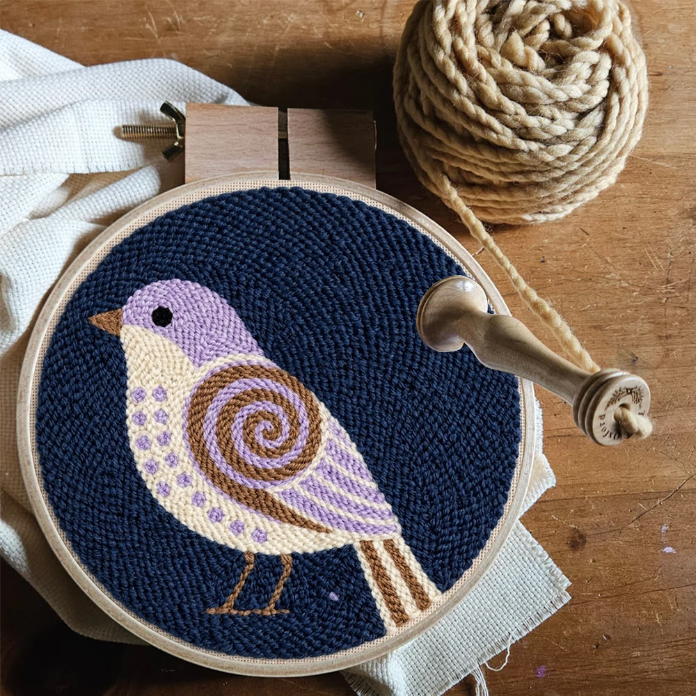 Little Bird Punch Needle Kit - Diy Yarn Craft | Handmade Hanging Ornament - image 8