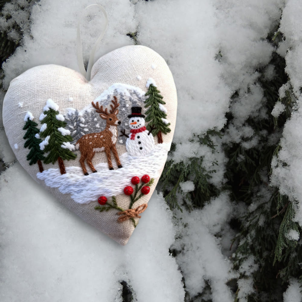 Rubbyoo Heart Embroidery Kit - Winter Forest | Christmas Snowy View | Handmade Needle Art  - image 10