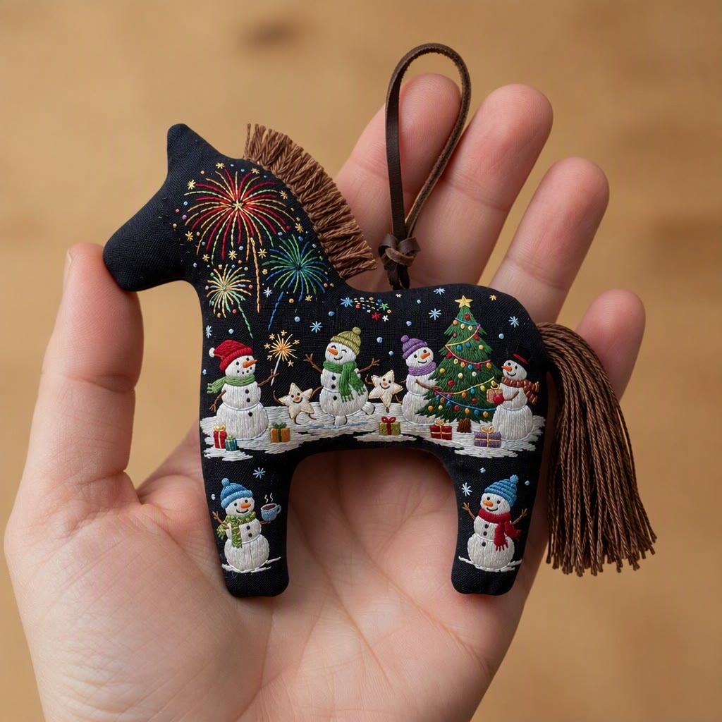Rubbyoo Dala Horse Embroidery Kit - Merry Christmas Eve Carnival | Adorable Fairytale Party Accent | Nursery Room Cozy Festive Decor - image 7