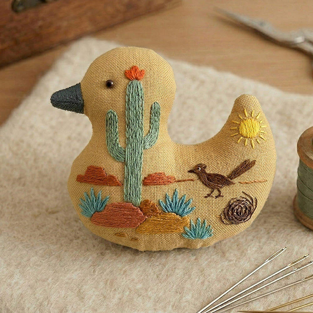 Rubbyoo Duck Embroidery Kit - Desert Scenery | Diy Sewing Toy | Adorable Handmade Ornament - image 3