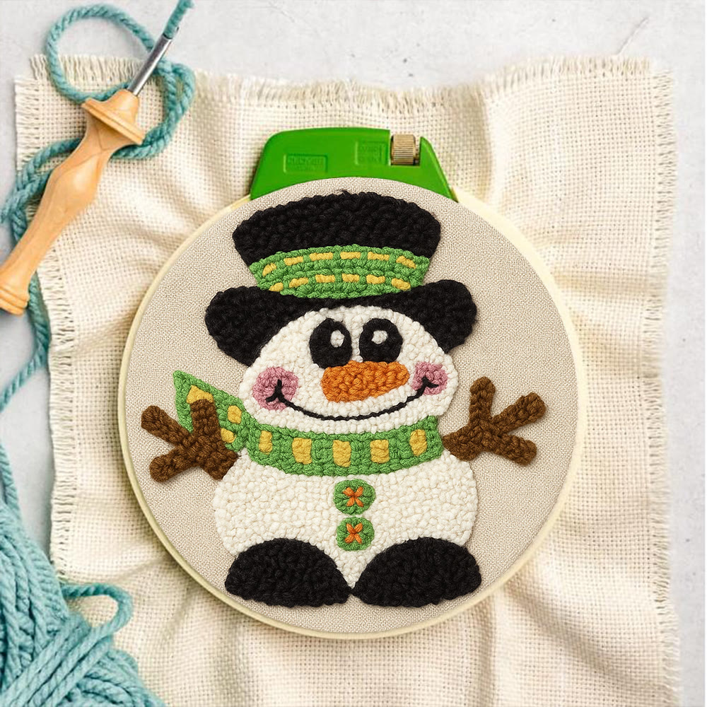 Winter Snowman Punch Needle Kit - Diy Craft For Christmas |  Holiday Decorative Needlepoint  - image 5