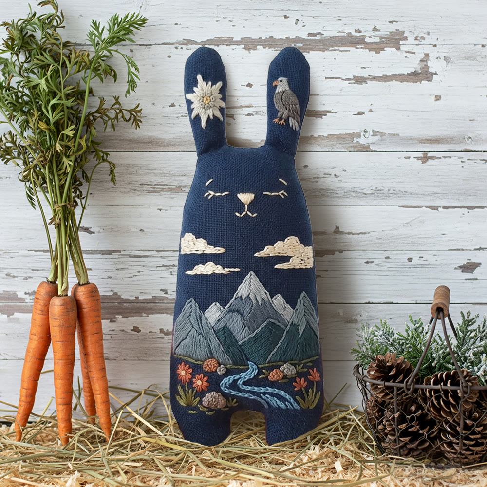 Rubbyoo Bunny Toy Embroidery Kit - Eagle And Mountain Stream | Novice-friendly Diy | Bold Nature-inspired Decor - image 7