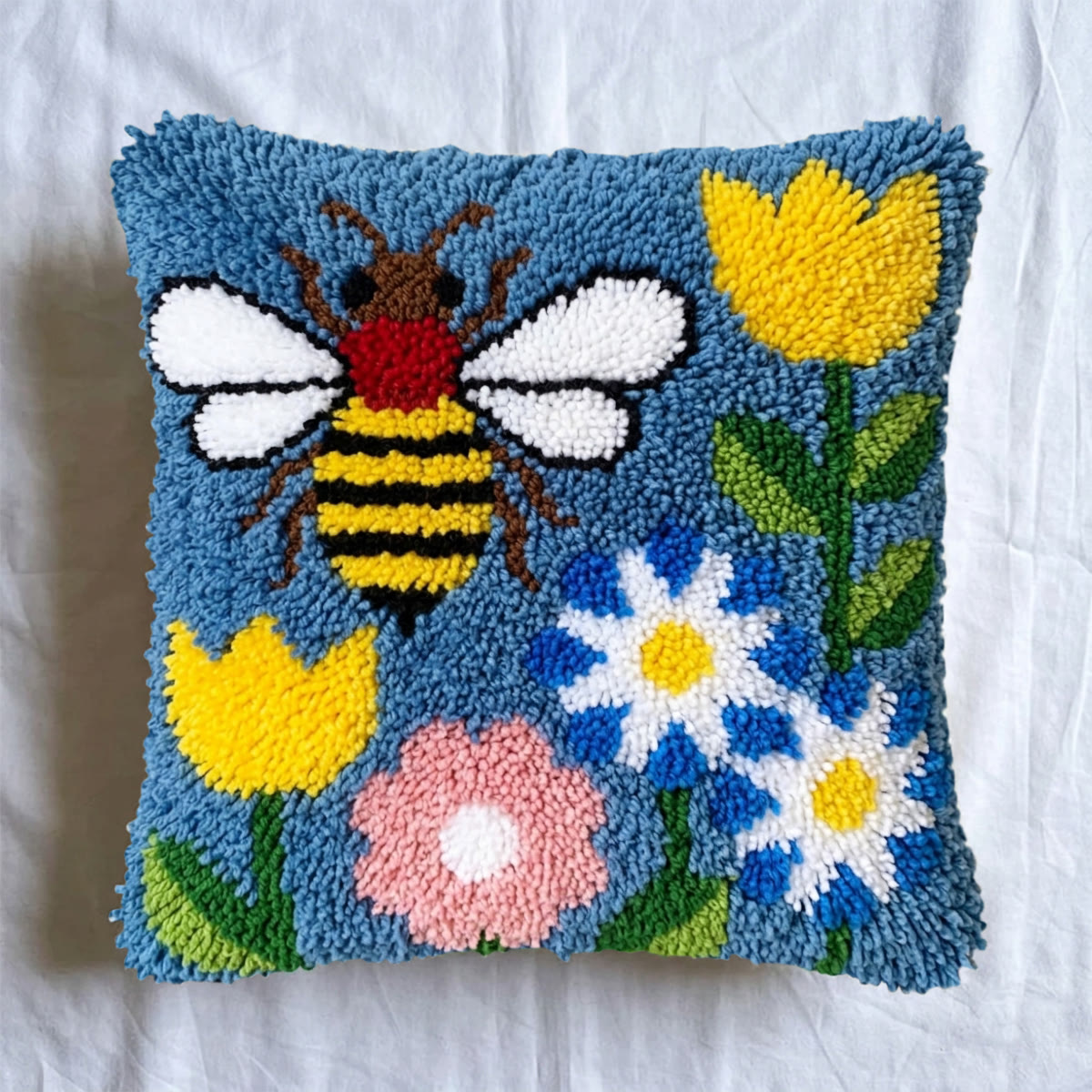 Rubbyoo Latch Hook Pillow Kit - Honey Buzz | Vibrant Pillow Cover | Unique Animal Handicraft  - image 6