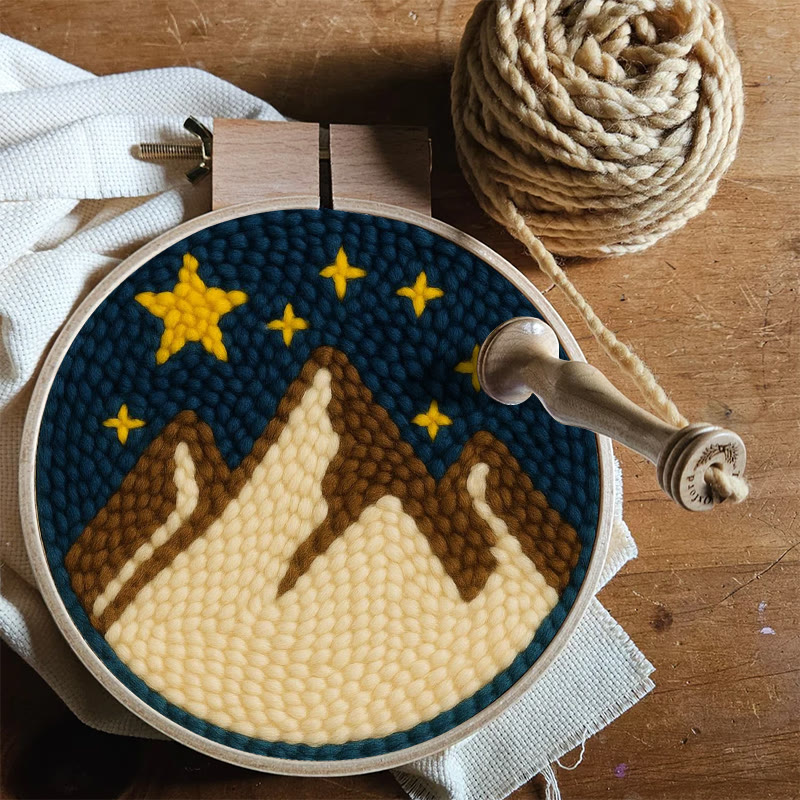 Desert Night Punch Needle Kit - Landscape needle artwork  | Beginner Friendly Craft - image 8