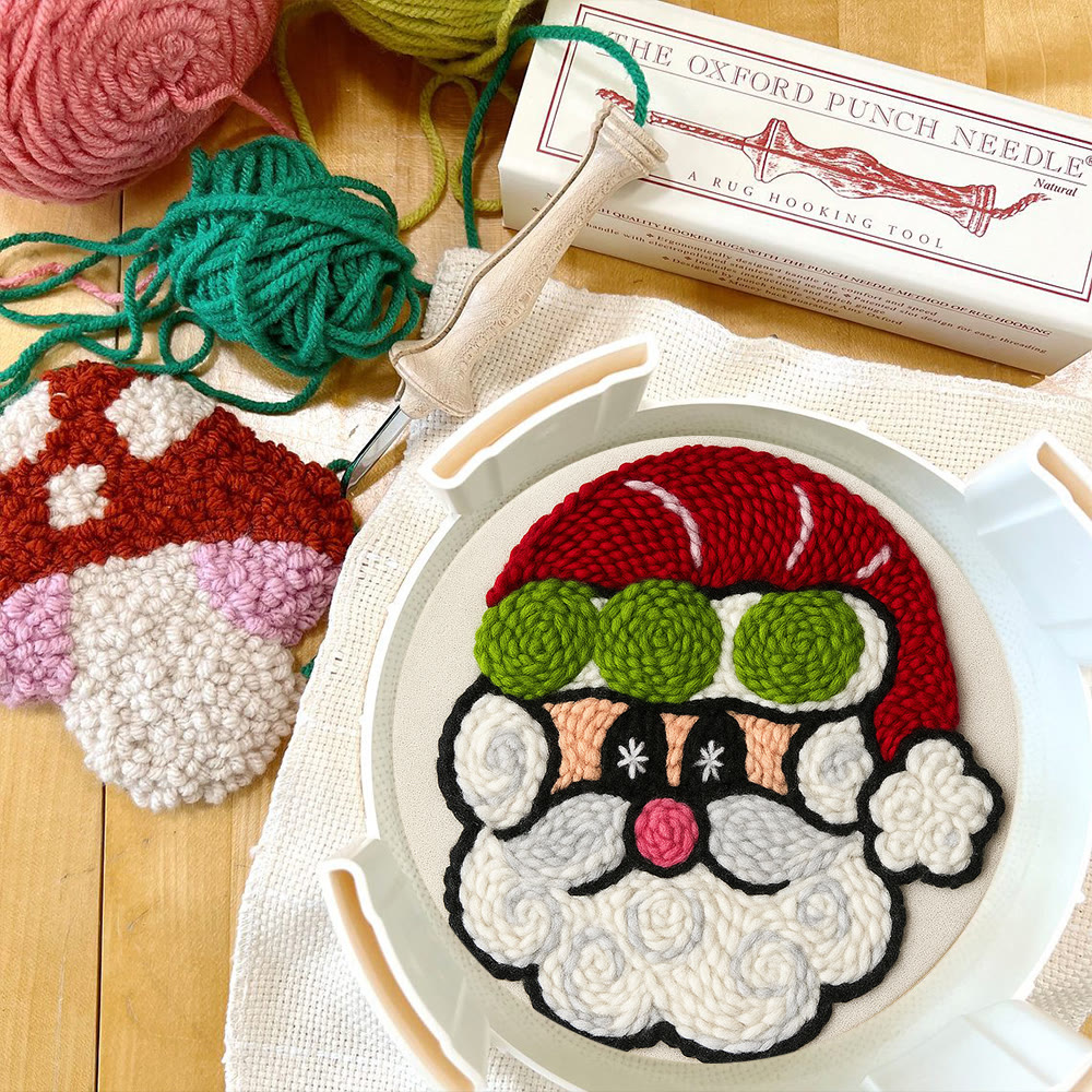  Santa Claus Punch Needle Kit - Adorable Christmas Craft | Perfect Handmade Holiday Gift - image 7