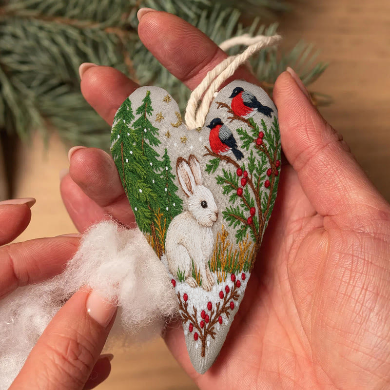 Rubbyoo Heart Embroidery Kit - Lovely Rabbit |  Beginners Sewing Decorations | Christmas Handmade Decor  - image 7