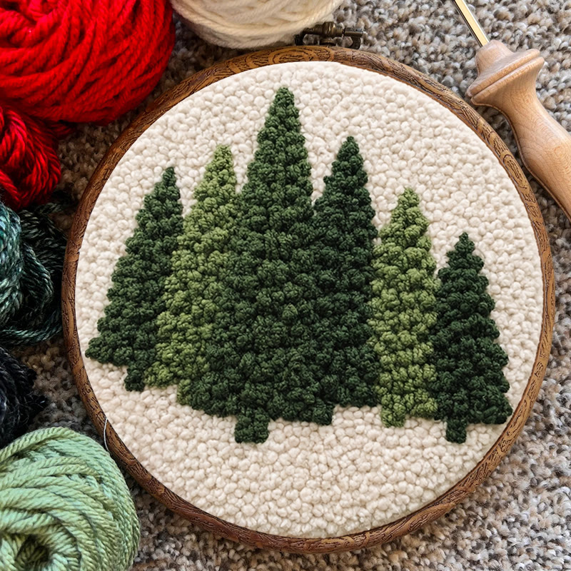 Evergreen Pine Forest Punch Needle Kit - Beginner Friendly DIY | Easy Craft Activity - image 7