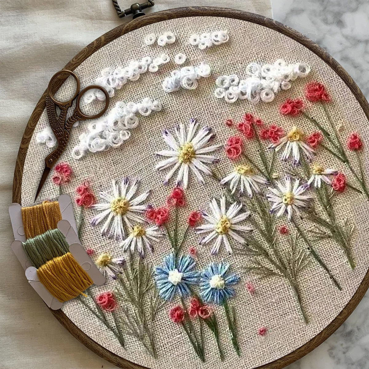 Rubbyoo Embroidery Kit- Daisy Pattern | Embroidery Kit For Beginner,Modern Embroidery - image 7