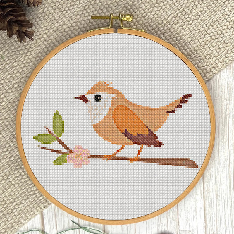  Cross Stitch Kit - Little Wren | Animal Sewing Craft | Beginner Friendly Handicraft  - image 3
