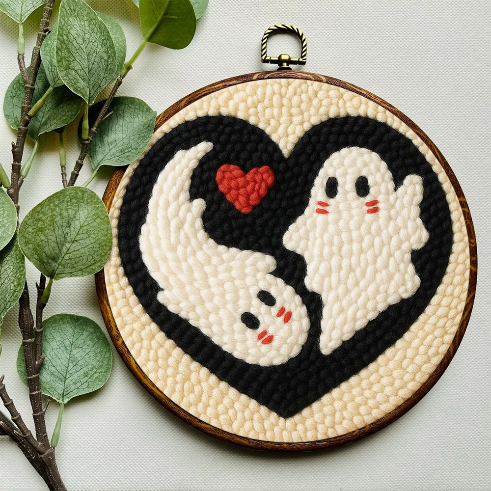 Yin-Yang Ghost Heart Punch Needle Kit – Simple-to-craft DIY Work | Romantic Handcrafted Present - image 8