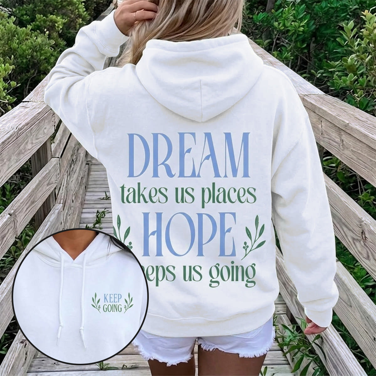 Rubbyoo Hope Keeps Us Going Unisex Hoodie  - image 2
