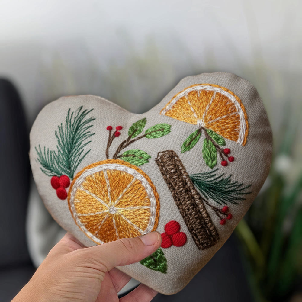 Rubbyoo Heart Embroidery Kit - Orange And Spices | Christmas Tree Ornament | Nice Gift For Friend  - image 5