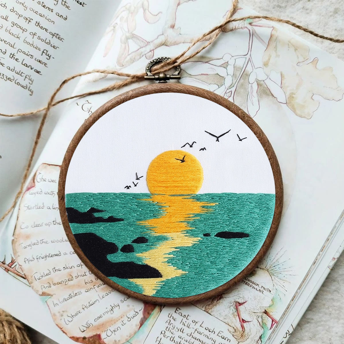 Rubbyoo Embroidery Kit - Twilight By The Sea | Thoughtful Stitiched Housewarming Gift | Elegant Seaside View Craft - image 7
