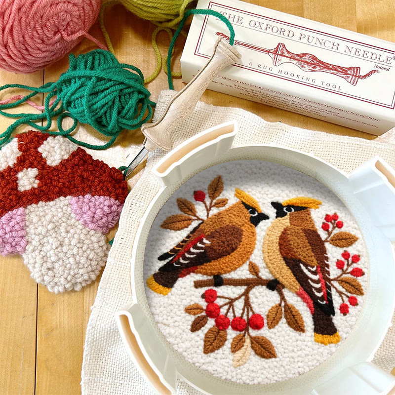 Berry Perched Birds Punch Needle Kit – Newcomer-Friendly DIY Starter | Best Gifting Choice - image 12