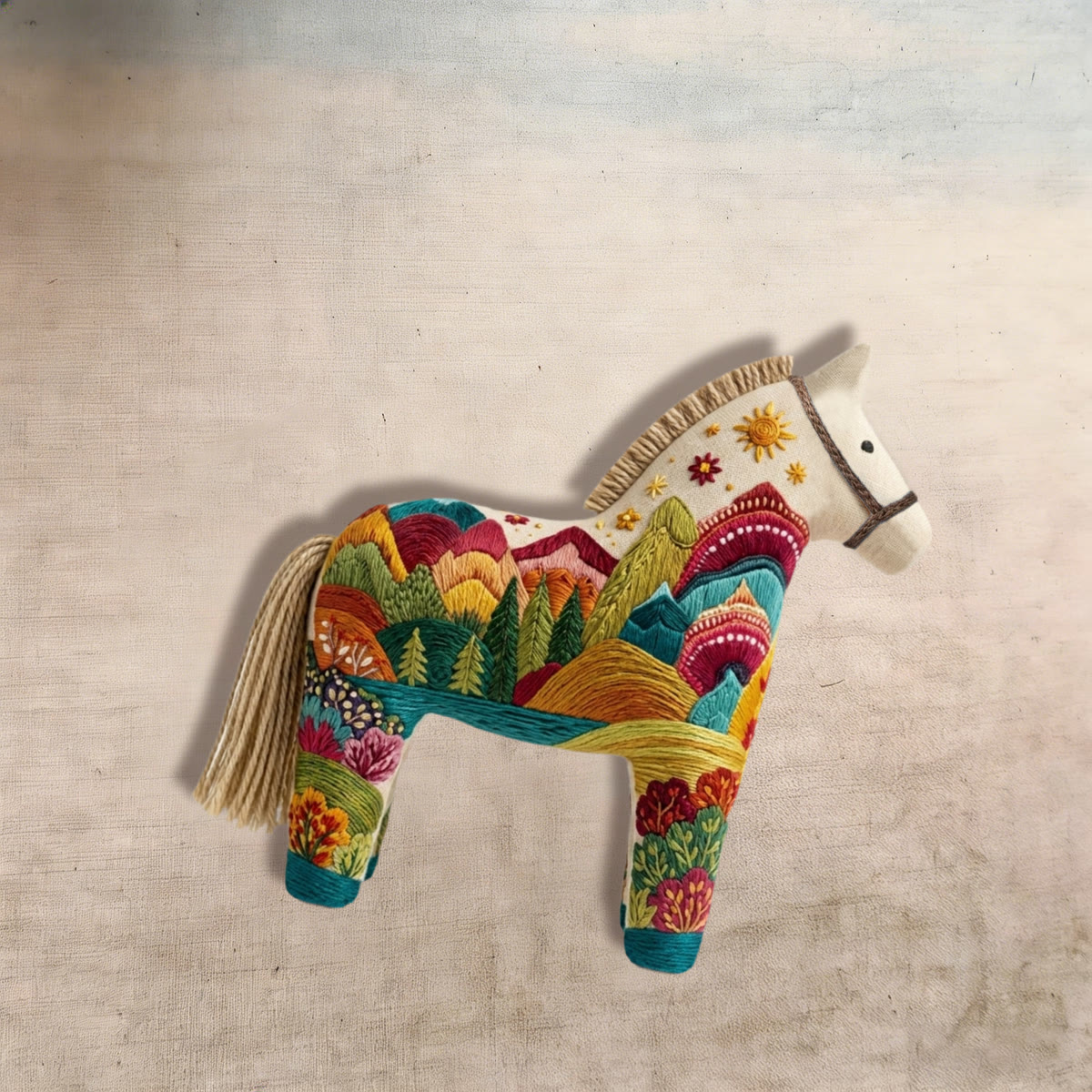 Rubbyoo Dala Horse Embroidery Kit - Rainbow Mountain Range | Creative Birthday Gift For Her | Whimsical Diy Handmade Hanging Ornament - image 9