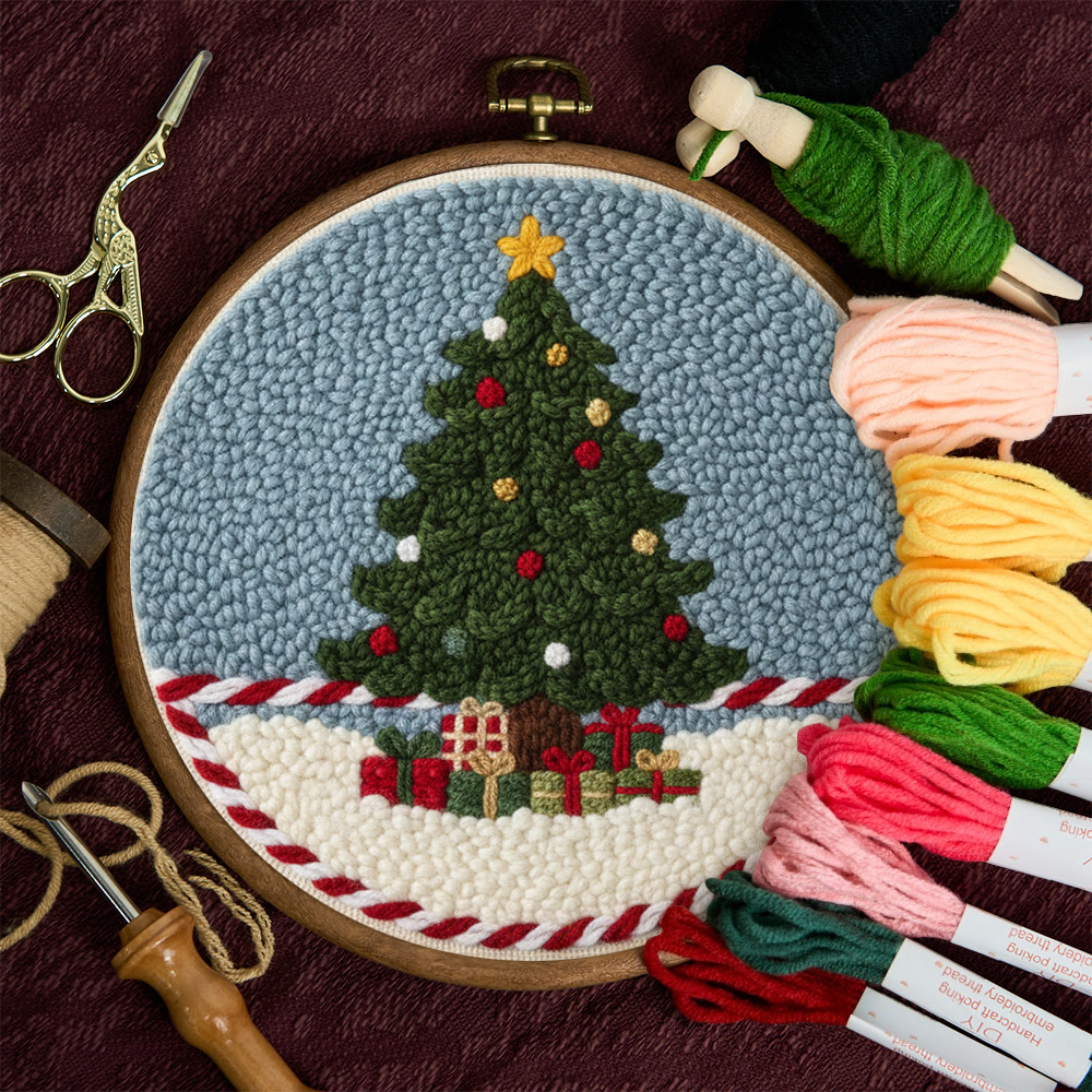 Festive Christmas Tree Punch Needle Kit – Beginner-Friendly Project | Cheerful Holiday Accent - image 11