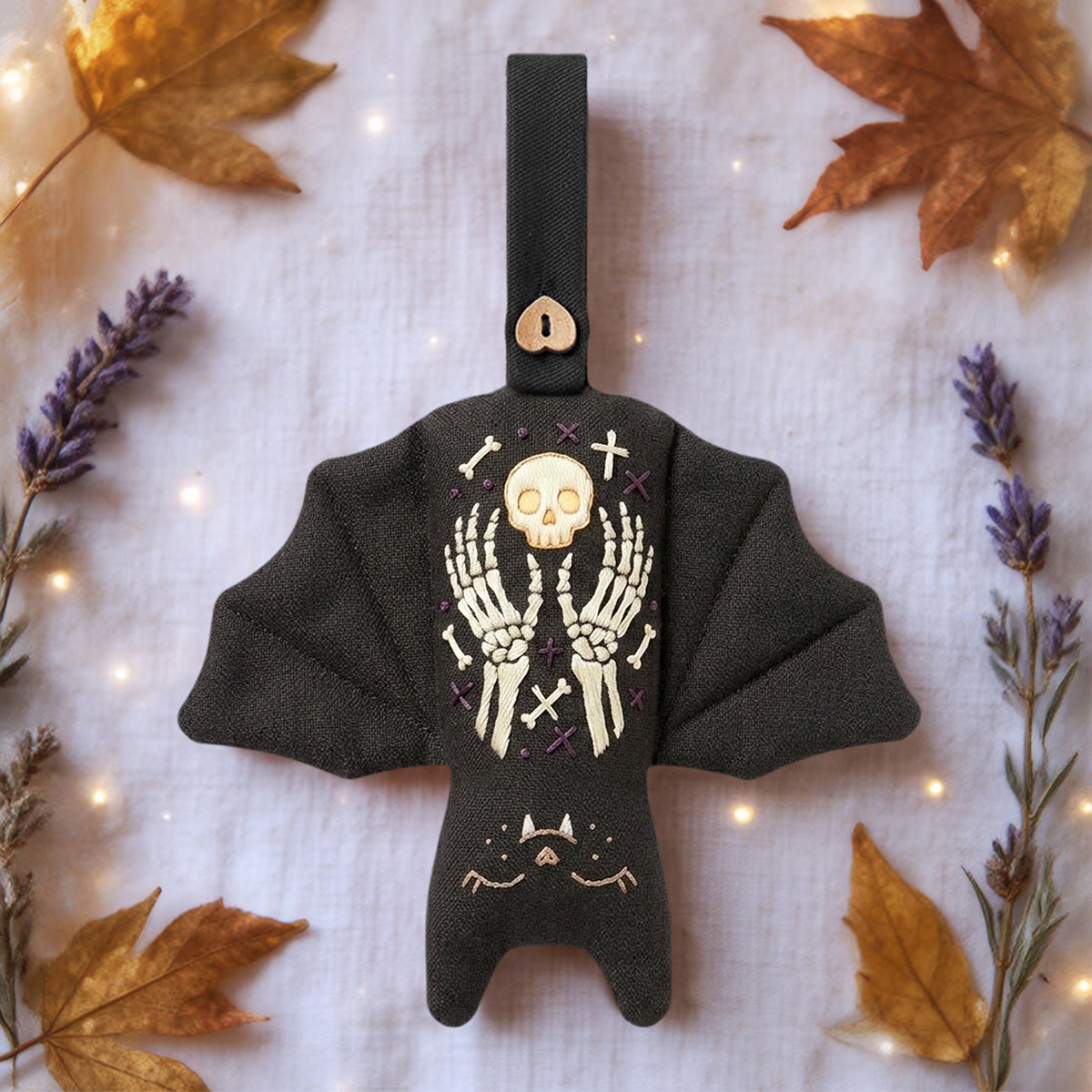 Rubbyoo Bat Embroidery Kit - Skeleton Hands | Spooky Season Gift | Witchy Room Decor - image 5