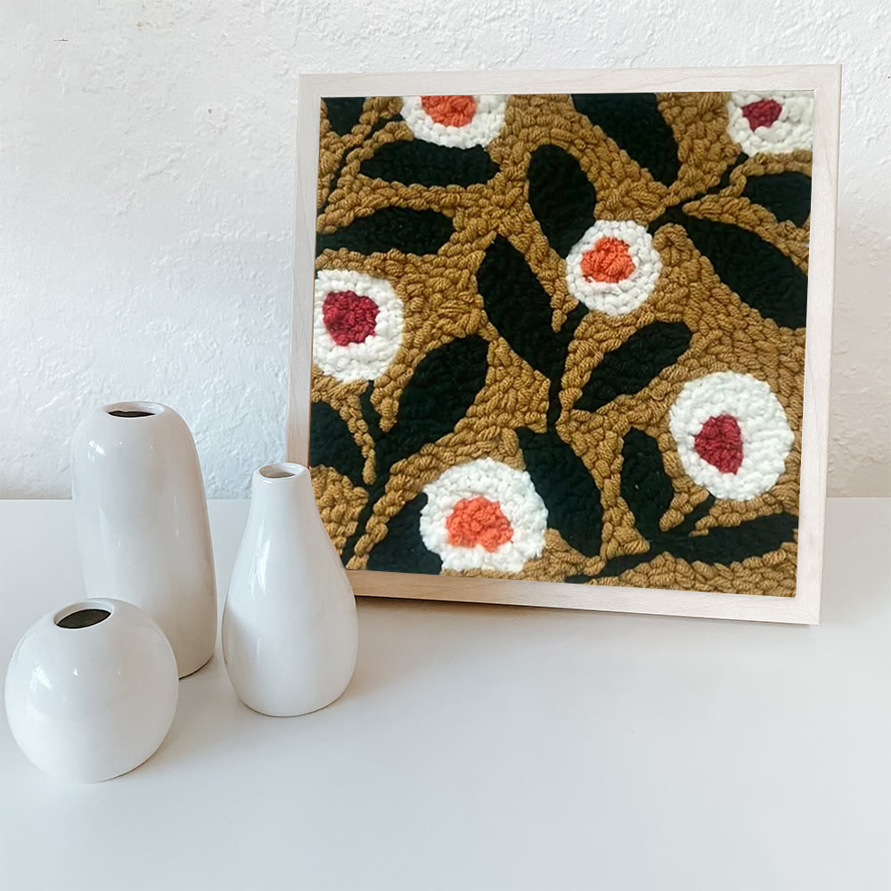 Little Flowers Square Punch Needle Kit - Diy Entryway Floral Decor | Easy Needle Artwork - image 6