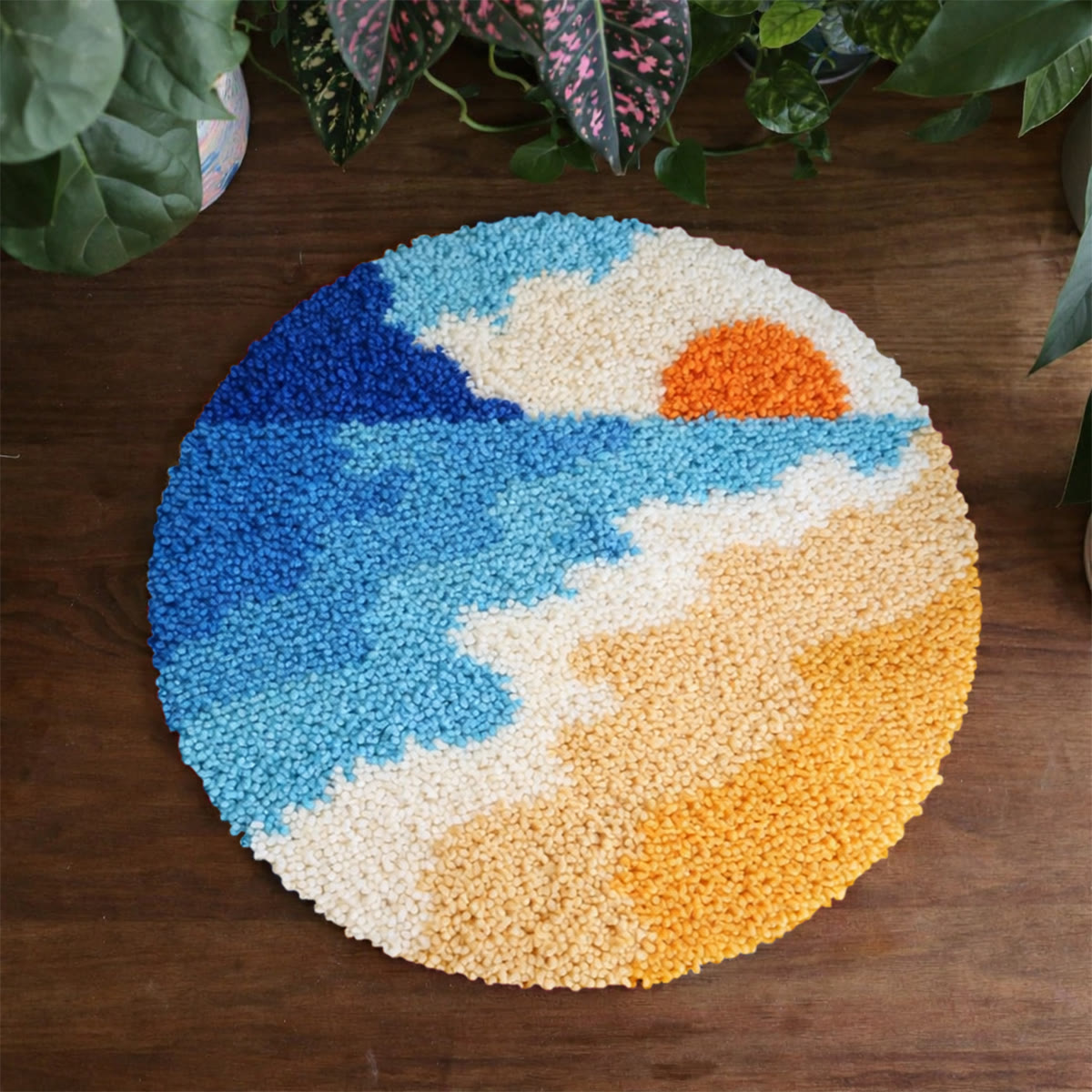 Rubbyoo Latch Hook Rug Kit - Beautiful Seaside | Handmade Colorful Mug | Full Kit For Starter - image 8