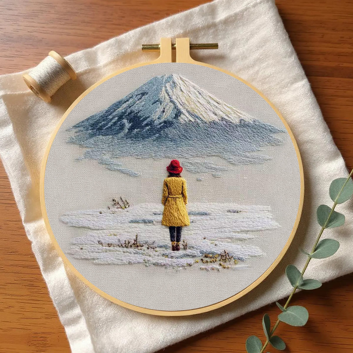 Rubbyoo Embroidery Kit - Snow Mountain | Diy Landscape Craft | Easy Stitch Hoop Art  - image 4
