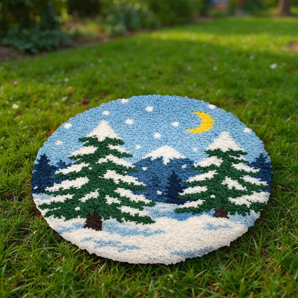 Rubbyoo Latch Hook Rug Kit - Snowy Forest | Creative Winter Handicraft | Diy Entrance Rug - image 8