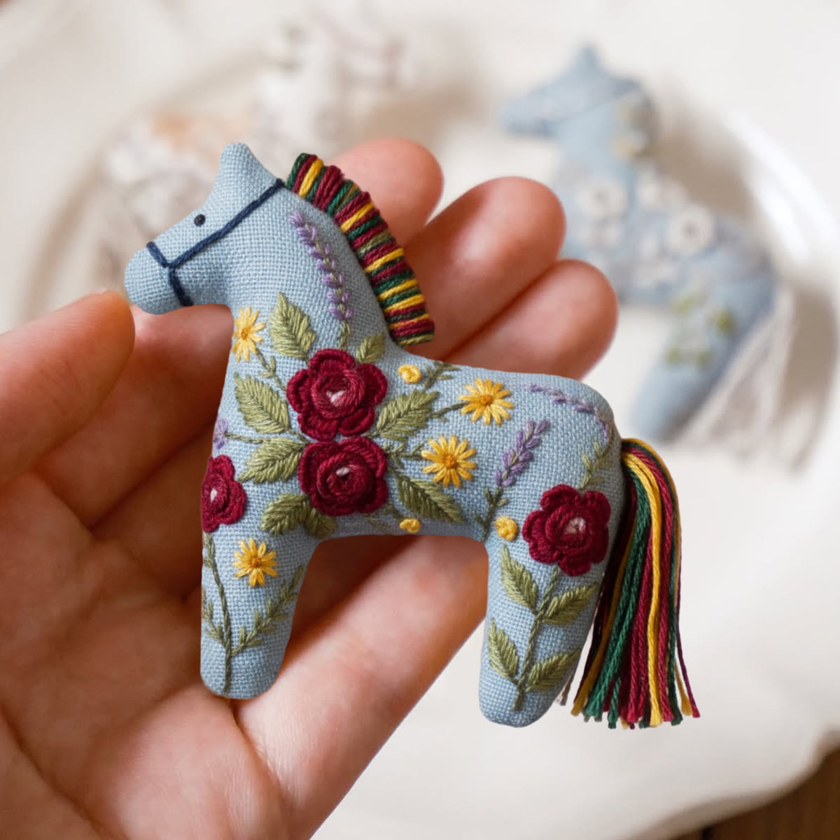 Rubbyoo Horse Embroidery Kit - Charming Flower | Zodiac Animal Ornament | Creative Handmade Craft - image 3