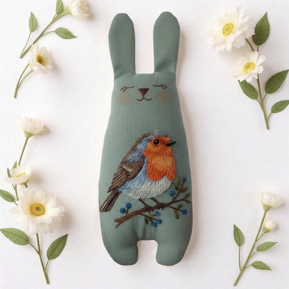 Rubbyoo Bunny Toy Embroidery Kit - Little Robin | Diy Sewing Art | Stuffed Bunny Pattern - image 8