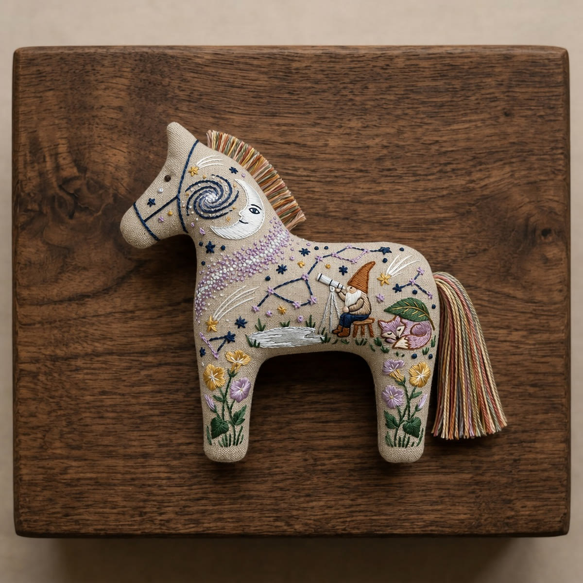 Rubbyoo Dala Horse Embroidery Kit - Stargazing Gnome | Gift For Witchy Friend | Handbag Accessory - image 7