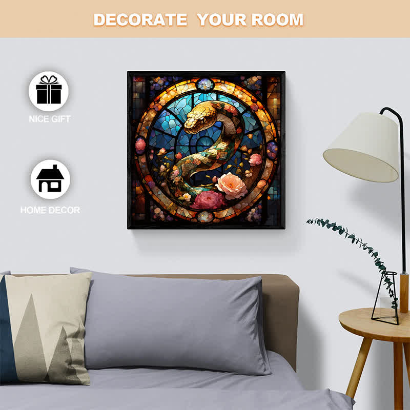 Snake With Rose - Wooden Jigsaw Puzzle